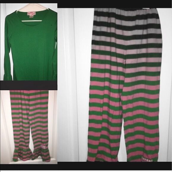Ruffle girl outfit size 14 pants and top green - Picture 12 of 12